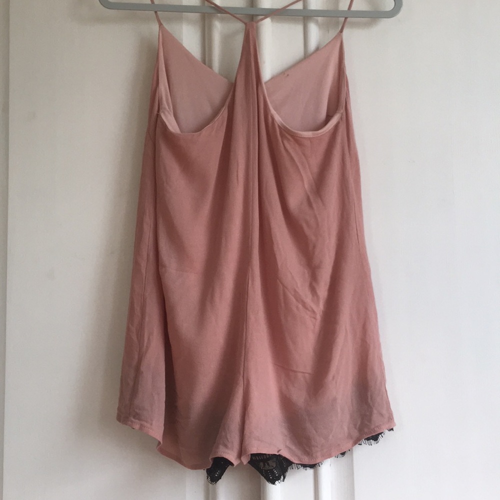 Wet Seal sexy pink and black lace romper - Picture 3 of 4